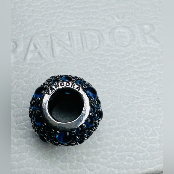 Authentic Retired Pandora Shimmering Droplets with London Blue Crystal S925 Ale - Picture 10 of 12